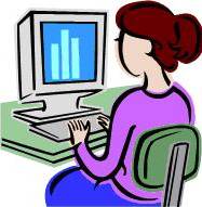 girl sitting at a PC